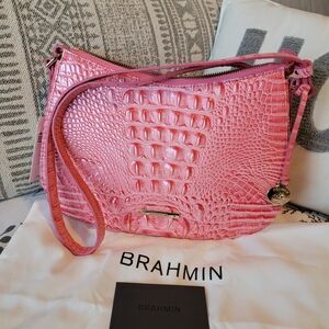 Brahmin Shayna Pink Punch Melbourne Leather Crossbody/Shoulder Bag NWT Retired